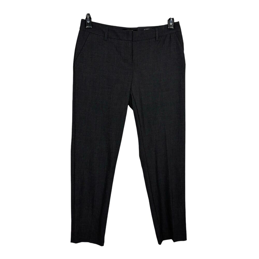 NWT Apt. 9 Gray Slim Straight Mid Rise Modern Fit Dress Pants Women's 4